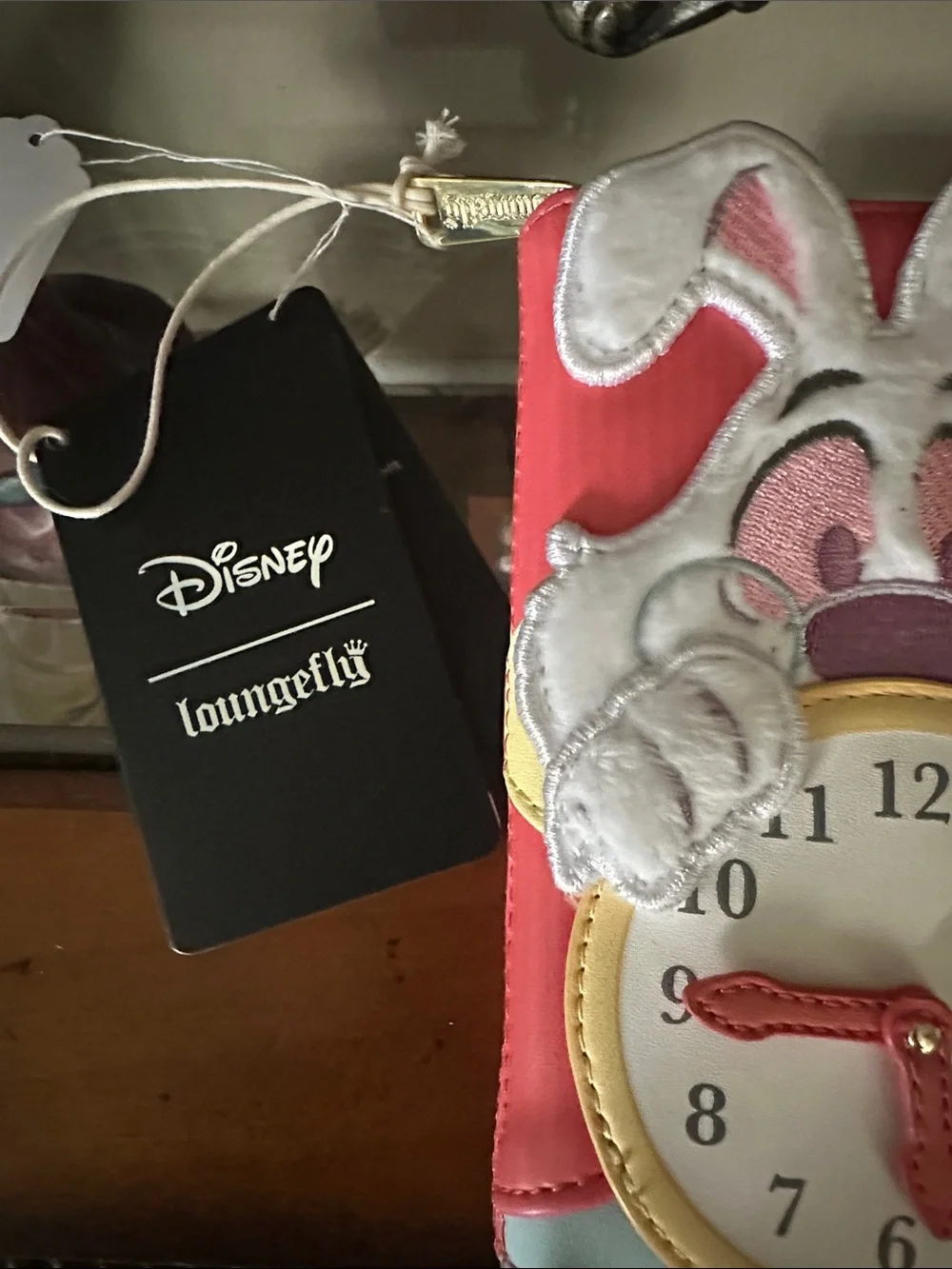 Loungefly white rabbit Clock wallet NWT Alice in wonderland